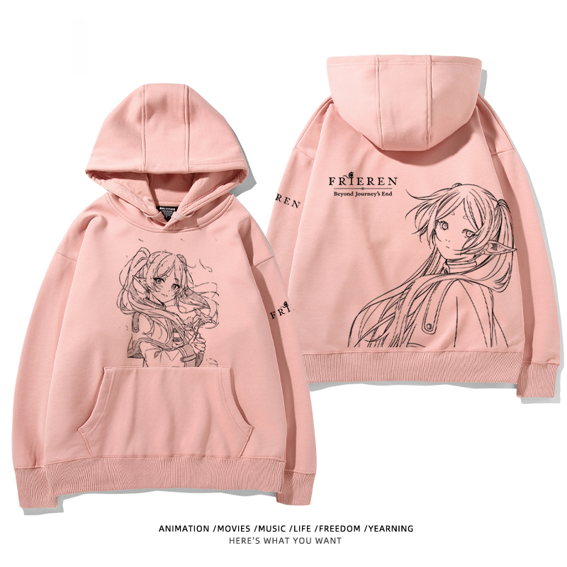 葬送的芙莉蓮 2024秋冬新款親子情侶裝薄絨款連帽衛衣