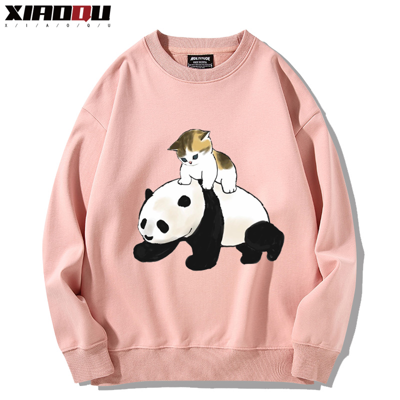 可愛貓咪熊貓 2024親子情侶裝 圓領長袖