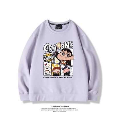蠟筆小新聯名哈利波特2024親子情侶裝 圓領長袖