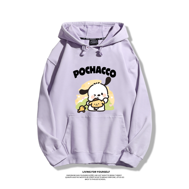 三麗鷗聯名衛衣2024秋冬新款親子情侶裝薄絨款連帽衛衣