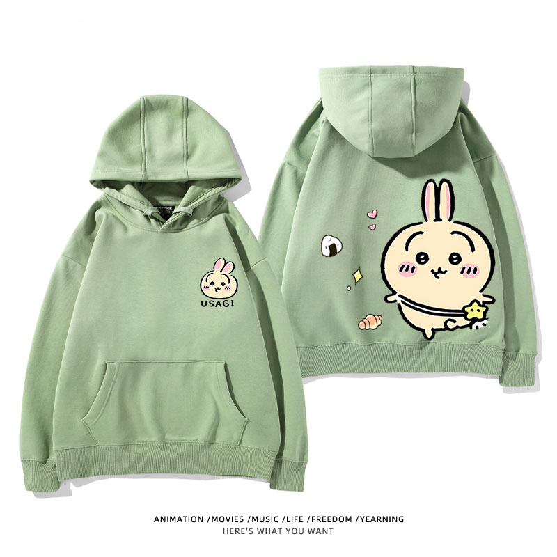 chiikawa 2024秋冬新款親子情侶裝薄絨款連帽衛衣