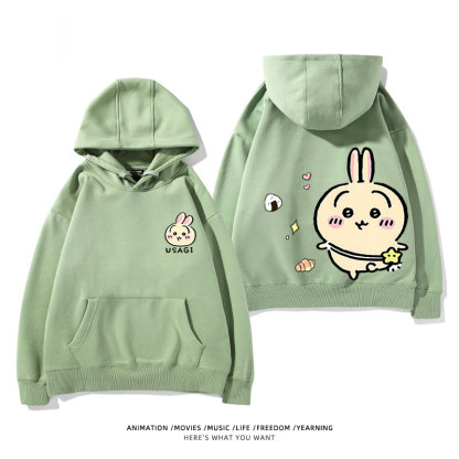 chiikawa 2024秋冬新款親子情侶裝薄絨款連帽衛衣