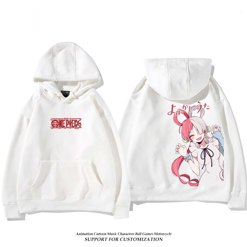 航海王紅髮歌姬烏塔 聯名衛衣2024秋冬新款親子情侶裝薄絨款連帽衛衣