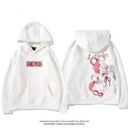 航海王紅髮歌姬烏塔 聯名衛衣2024秋冬新款親子情侶裝薄絨款連帽衛衣