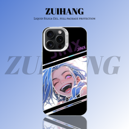 【大集合3.0】動漫彩銀線條漸變防摔手機殼