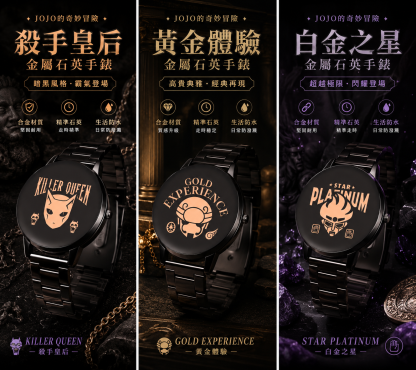 JOJO 的奇妙冒險周邊｜精工金屬石英手錶