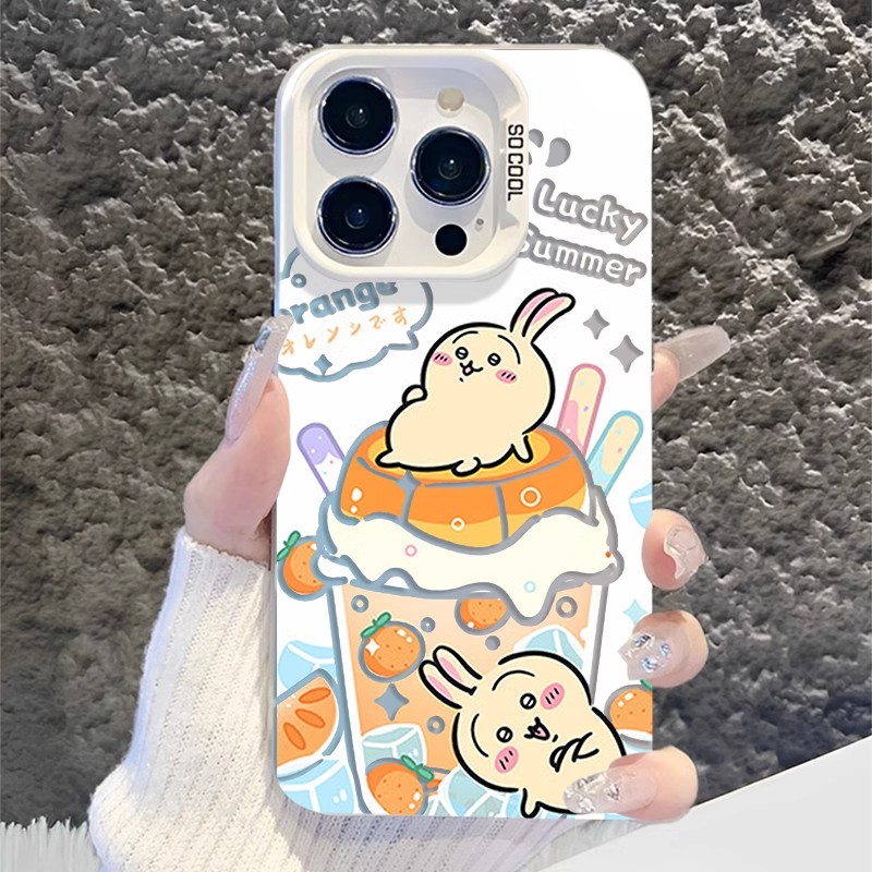 chiikawa 動漫彩銀線條漸變防摔手機殼