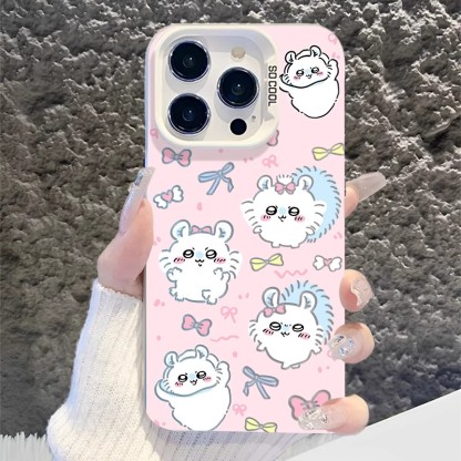 chiikawa 動漫彩銀線條漸變防摔手機殼