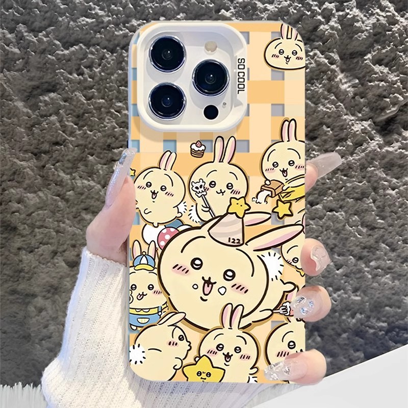 chiikawa 動漫彩銀線條漸變防摔手機殼