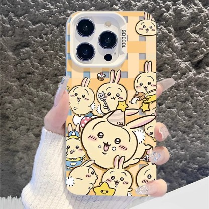 chiikawa 動漫彩銀線條漸變防摔手機殼