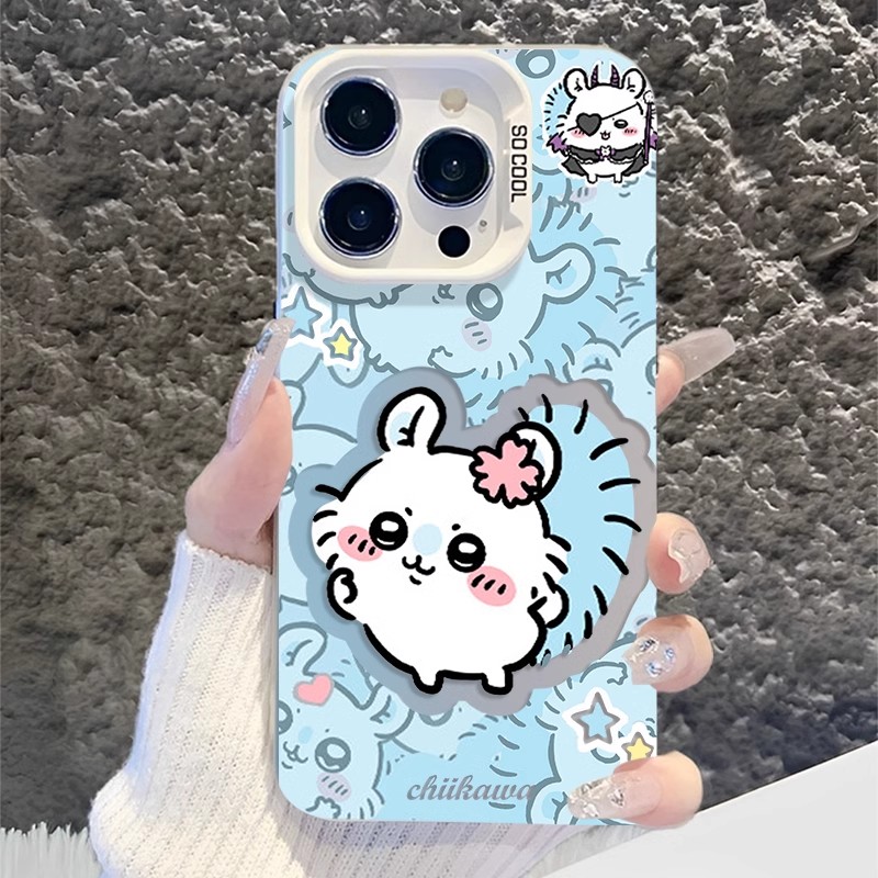 chiikawa 動漫彩銀線條漸變防摔手機殼