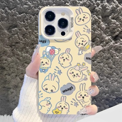 chiikawa 動漫彩銀線條漸變防摔手機殼