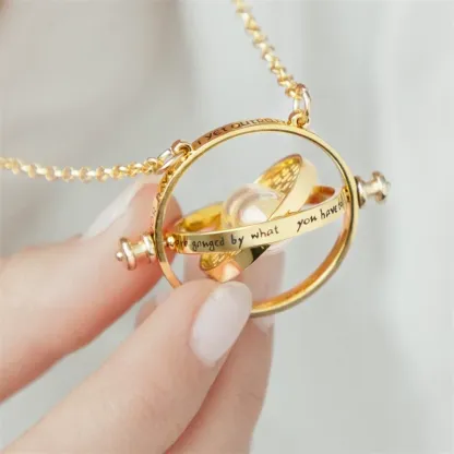 哈利波特 時間轉換器項鍊｜沙漏內環可旋轉復古飾品