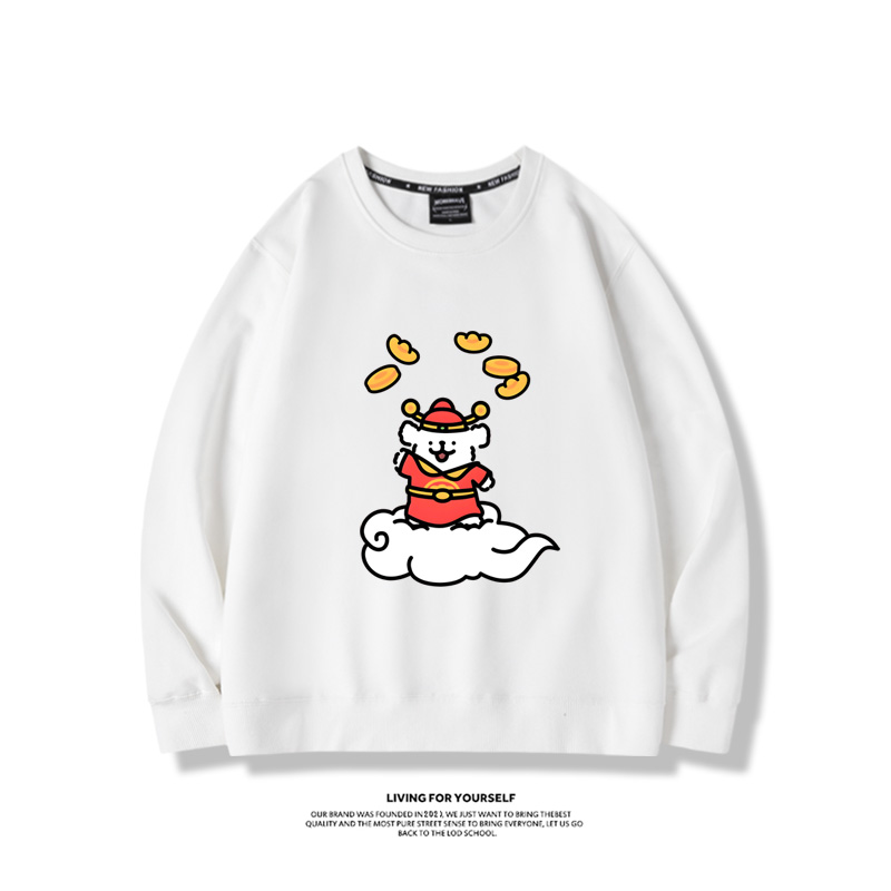 線條小狗2023親子情侶裝 圓領長袖