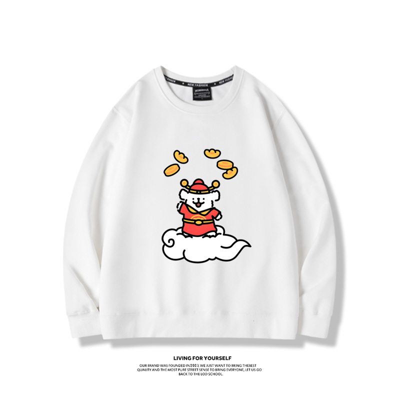 線條小狗2023親子情侶裝 圓領長袖