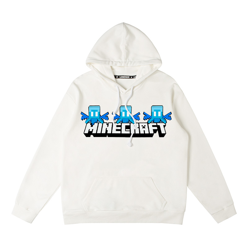 Minecraft我的世界聯名衛衣2024秋冬新款親子情侶裝薄絨款連帽衛衣