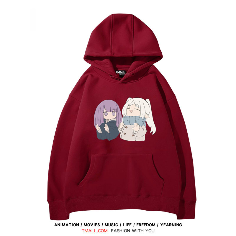 葬送的芙莉蓮 聯名衛衣2024秋冬新款親子情侶裝薄絨款連帽衛衣