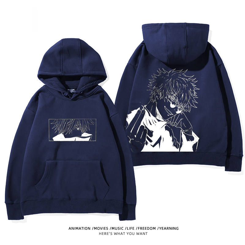 咒術迴戰聯名衛衣2024秋冬新款親子情侶裝薄絨款連帽衛衣