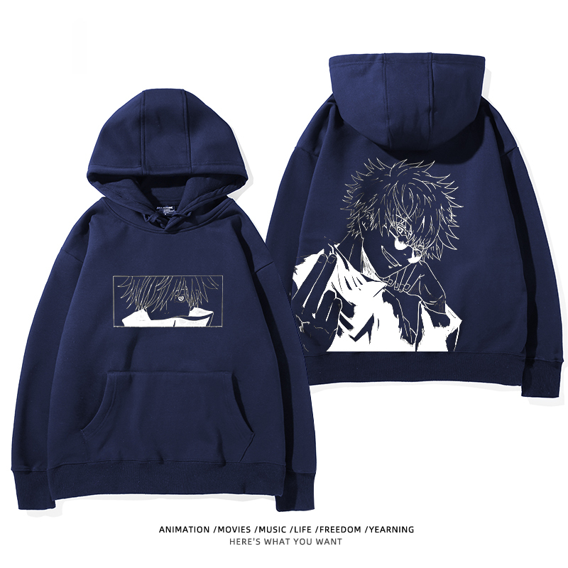 咒術迴戰聯名衛衣2024秋冬新款親子情侶裝薄絨款連帽衛衣