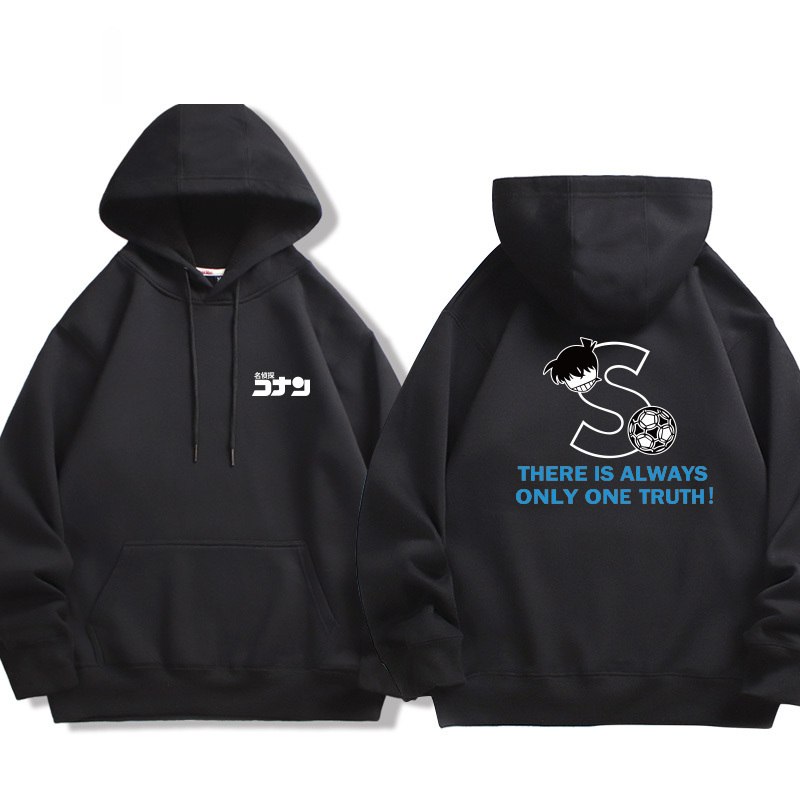 名偵探柯南 2024秋冬新款親子情侶裝薄絨款連帽衛衣