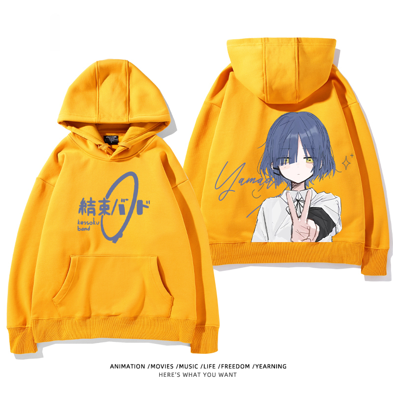 孤獨搖滾 聯名衛衣2024秋冬新款親子情侶裝薄絨款連帽衛衣