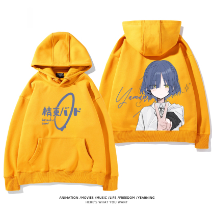 孤獨搖滾 聯名衛衣2024秋冬新款親子情侶裝薄絨款連帽衛衣