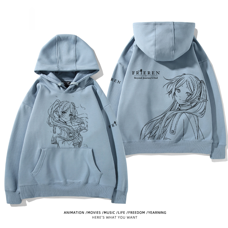 葬送的芙莉蓮 2024秋冬新款親子情侶裝薄絨款連帽衛衣