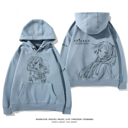 葬送的芙莉蓮 2024秋冬新款親子情侶裝薄絨款連帽衛衣