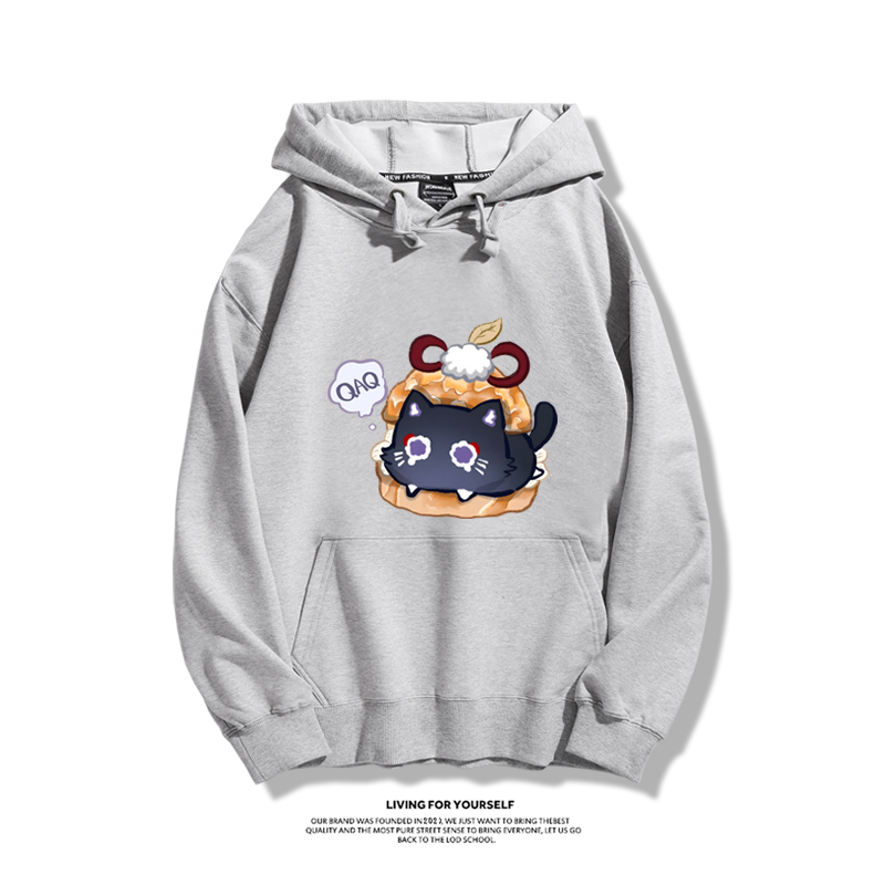 原神散兵貓貓聯名衛衣2023秋冬新款親子情侶裝薄絨款連帽衛衣