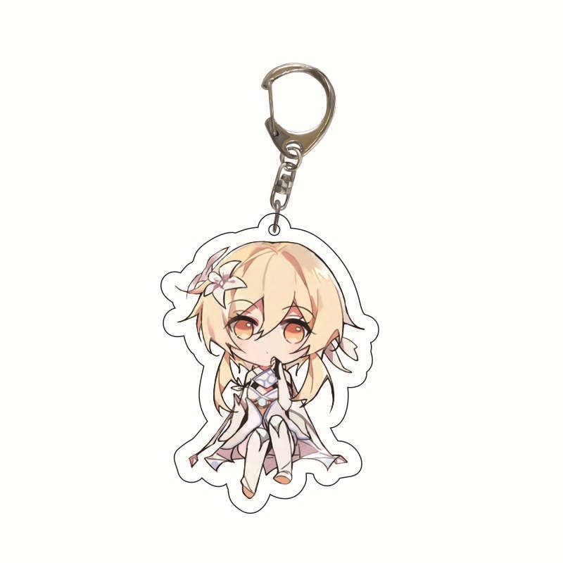 原神旅行者可莉安柏凱亞克力雙面鑰匙扣個性掛飾遊戲周邊薔薇魔女【單買三件起送】