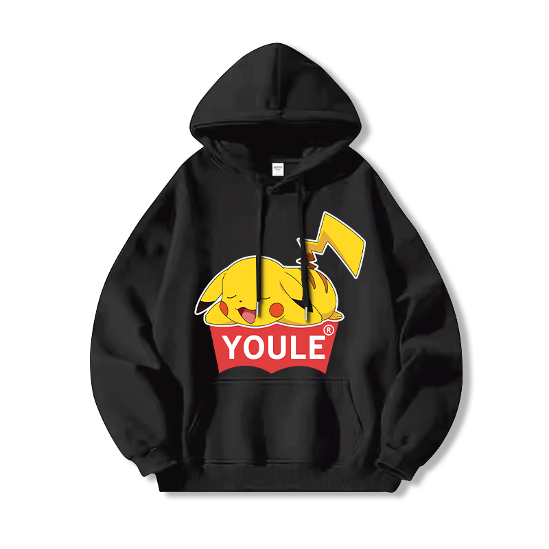 寶可夢 聯名衛衣2024秋冬新款親子情侶裝薄絨款連帽衛衣