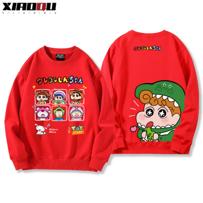 蠟筆小新聯名西遊記哈利波特玩具總動員小葵巴斯光年赫敏 2024親子情侶裝 圓領長袖