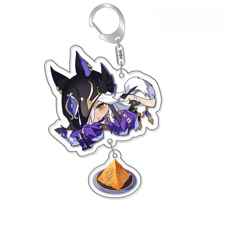 原神八重神子魈可莉刻晴亞克力萬葉熒七七鍾離亞力克鑰匙扣掛飾【單買三件起送】