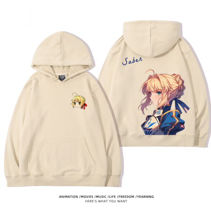 fate 2024秋冬新款親子情侶裝薄絨款連帽衛衣