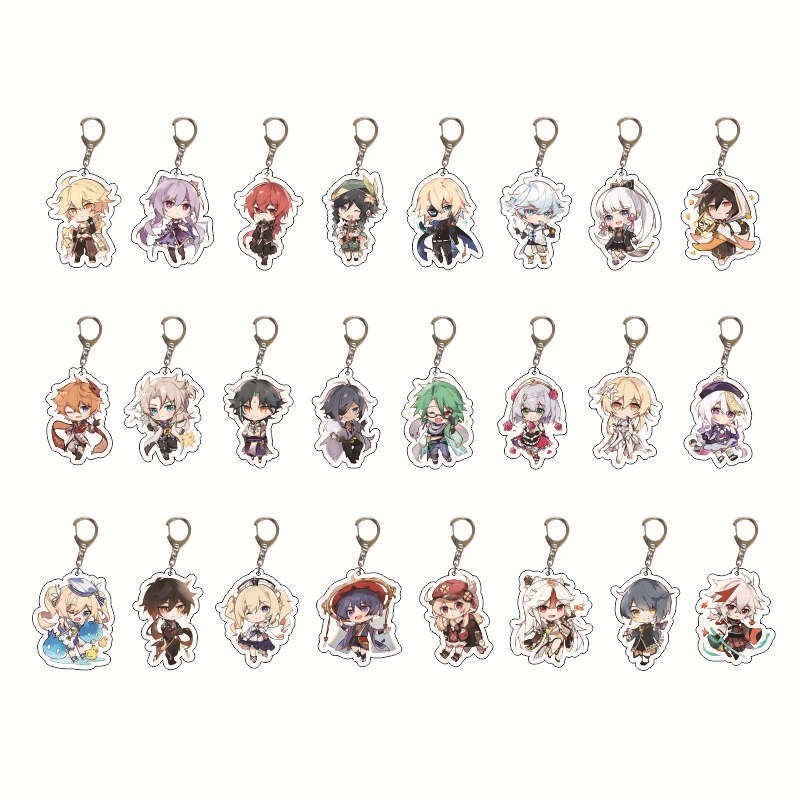 原神旅行者可莉安柏凱亞克力雙面鑰匙扣個性掛飾遊戲周邊薔薇魔女【單買三件起送】