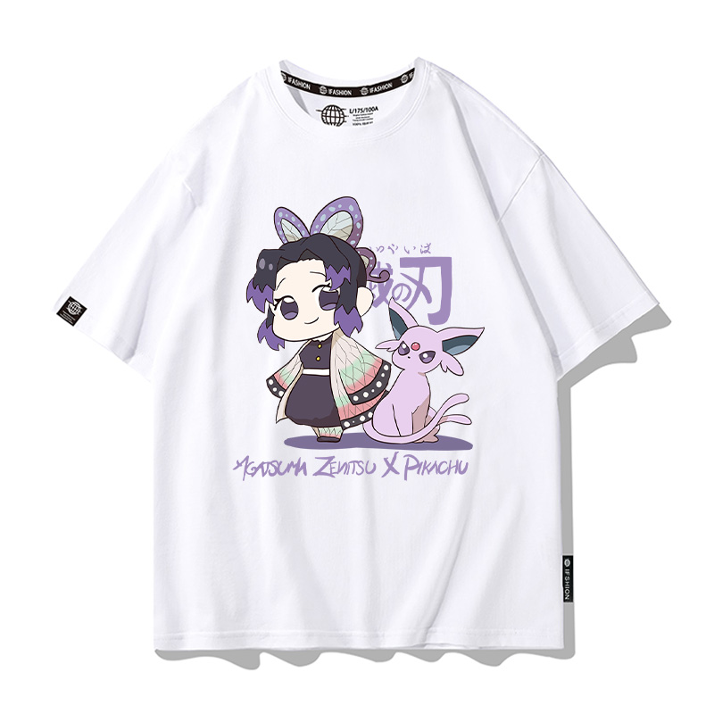 鬼滅之刃x精靈寶可夢 2025情侶男親子女同款 印花短袖T恤