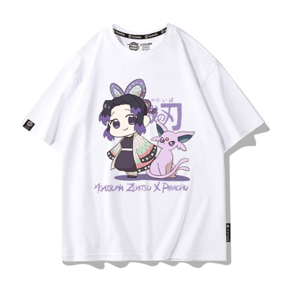 鬼滅之刃x精靈寶可夢 2025情侶男親子女同款 印花短袖T恤