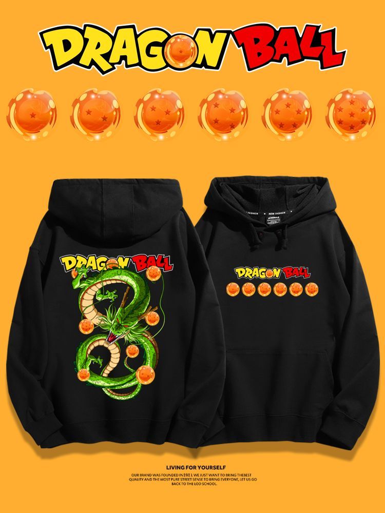 七龍珠聯名衛衣2023秋冬新款親子情侶裝薄絨款連帽衛衣