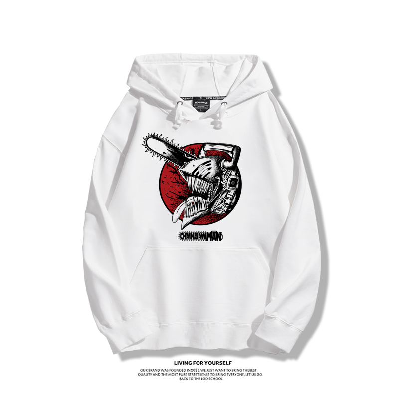 鏈鋸人聯名衛衣2023秋冬新款親子情侶裝薄絨款連帽衛衣