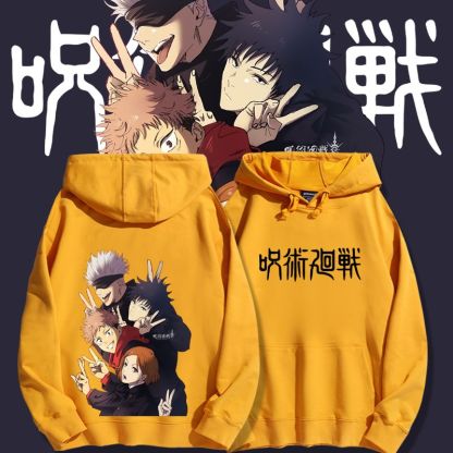 咒術迴戰聯名衛衣2023秋冬新款親子情侶裝薄絨款連帽衛衣