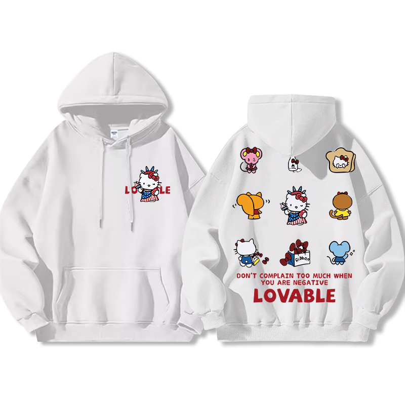 HelloKitty新款 寬鬆百搭 秋冬款 寬鬆連帽衛衣