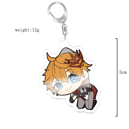 原神八重神子魈可莉刻晴亞克力萬葉熒七七鍾離亞力克鑰匙扣掛飾【單買三件起送】