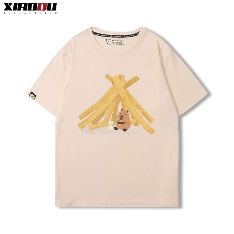 卡皮巴拉 2024親子情侶男女同款 純棉T恤