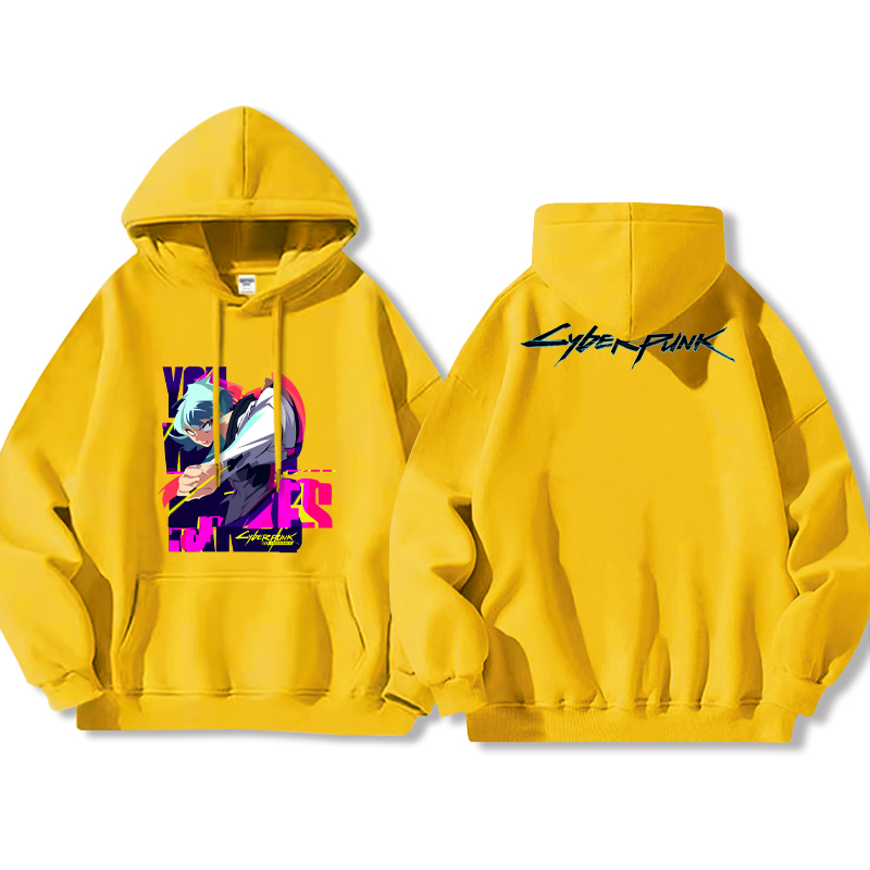 賽博朋克 聯名衛衣2024秋冬新款親子情侶裝薄絨款連帽衛衣