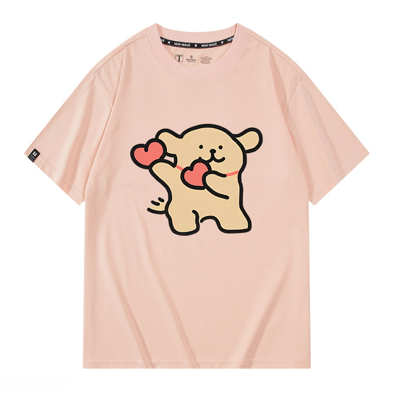 線條小狗 2024親子情侶男女同款 純棉T恤