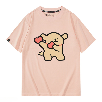 線條小狗 2024親子情侶男女同款 純棉T恤