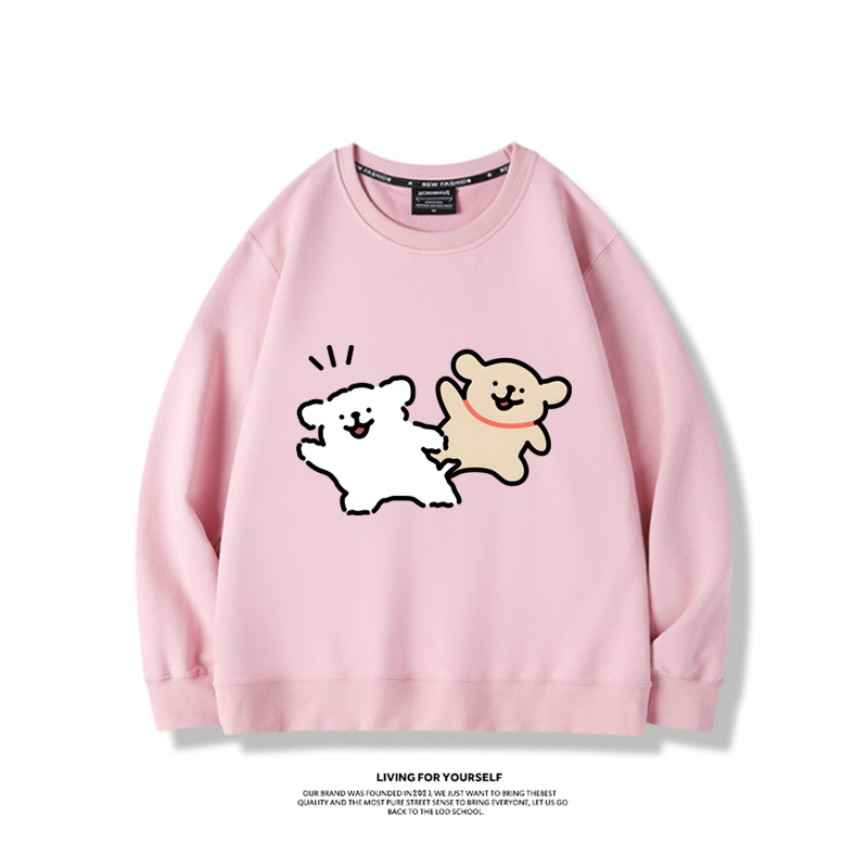 線條小狗2023親子情侶裝 圓領長袖