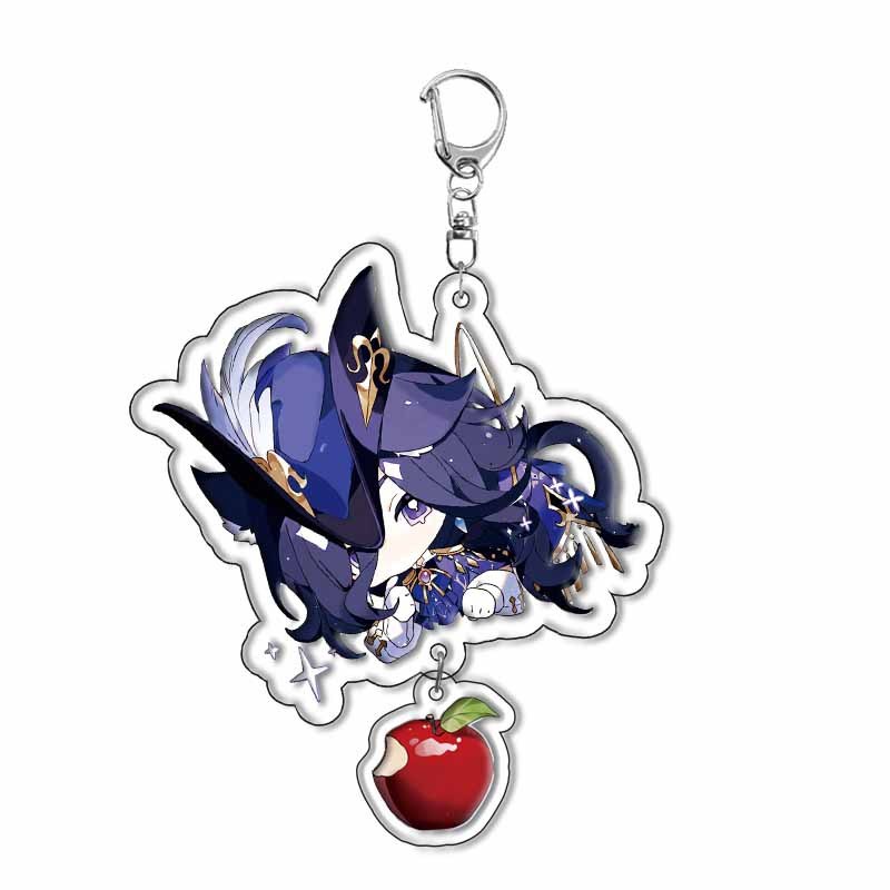 原神八重神子魈可莉刻晴亞克力萬葉熒七七鍾離亞力克鑰匙扣掛飾【單買三件起送】