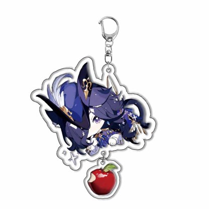 原神八重神子魈可莉刻晴亞克力萬葉熒七七鍾離亞力克鑰匙扣掛飾【單買三件起送】
