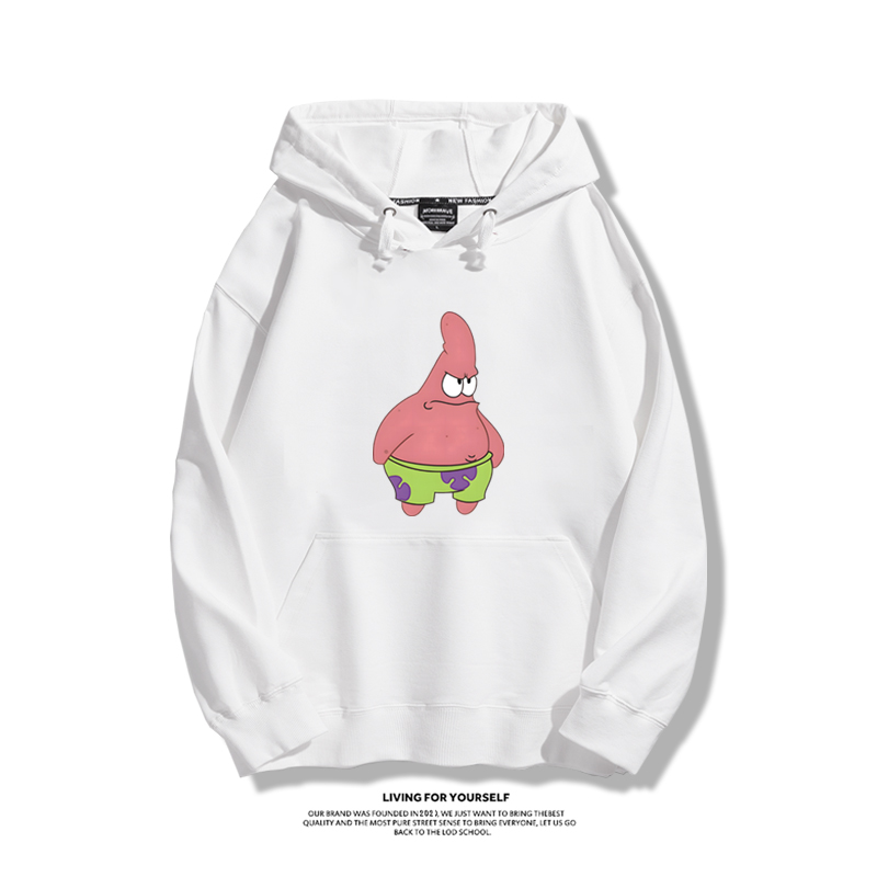 派大星聯名衛衣2024秋冬新款親子情侶裝薄絨款連帽衛衣